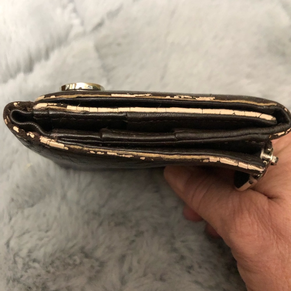 🌟RARE🌟COLE HAAN Vintage leather handbag, brown with pale pink striping - Picture 12 of 15